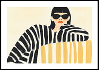 Contrasting style with bold stripes and mysterious elegance-0