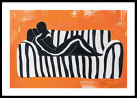 Black and white silhouettes against a vibrant orange background-0