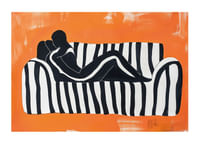 Black and white silhouettes against a vibrant orange background-1
