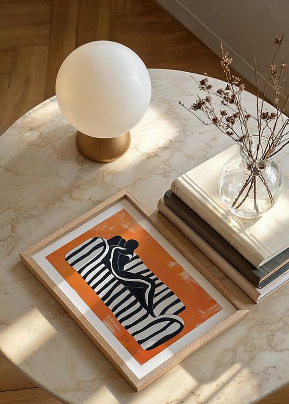 Black and white silhouettes against a vibrant orange background-12