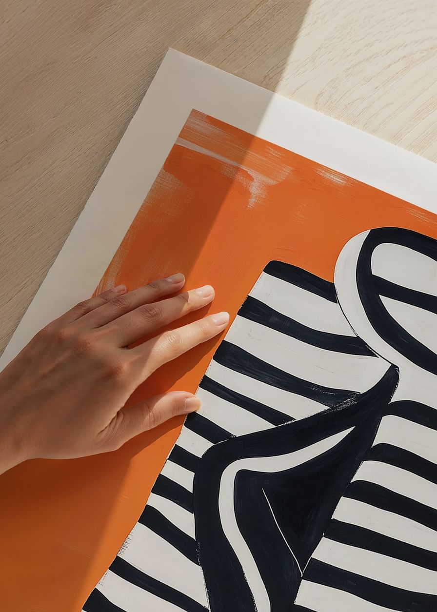 Black and white silhouettes against a vibrant orange background-12