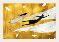 Elegáns tánc a sziluettek arany háttér előtt-3