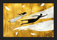 Elegáns tánc a sziluettek arany háttér előtt-5