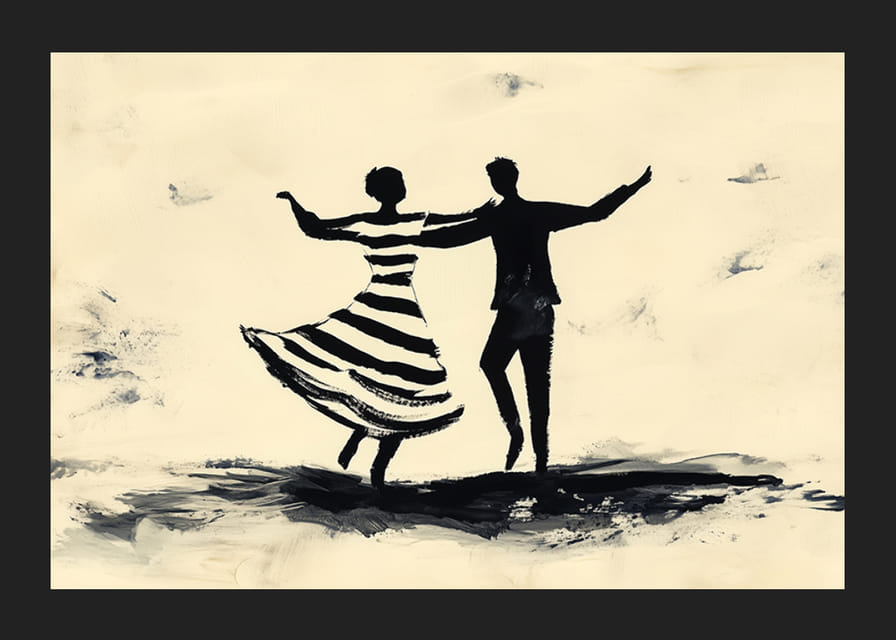 Black silhouettes dance vibrantly across the canvas-12