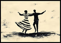 Black silhouettes dance vibrantly across the canvas-2