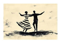 Black silhouettes dance vibrantly across the canvas-1