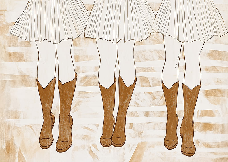 Stylish boots in harmonious movement and dance-12