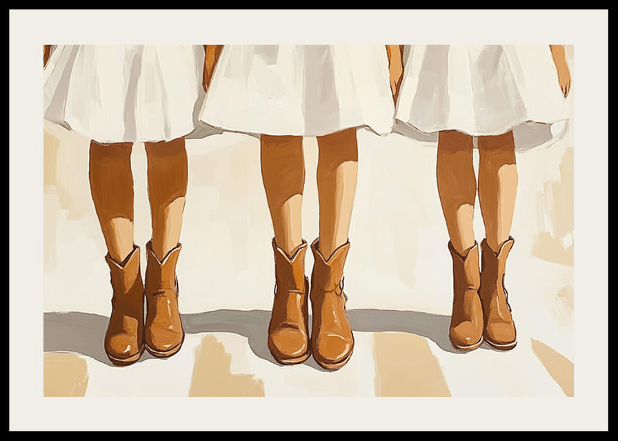 Tres pares de botas en armonía sobre fondo blanco.-12