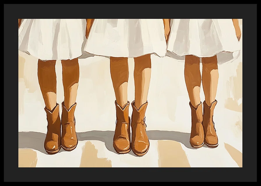 Three pairs of boots in harmony against white background-12