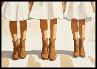 Three pairs of boots in harmony against white background-6