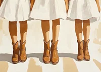 Three pairs of boots in harmony against white background-7