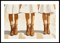 Three pairs of boots in harmony against white background-0