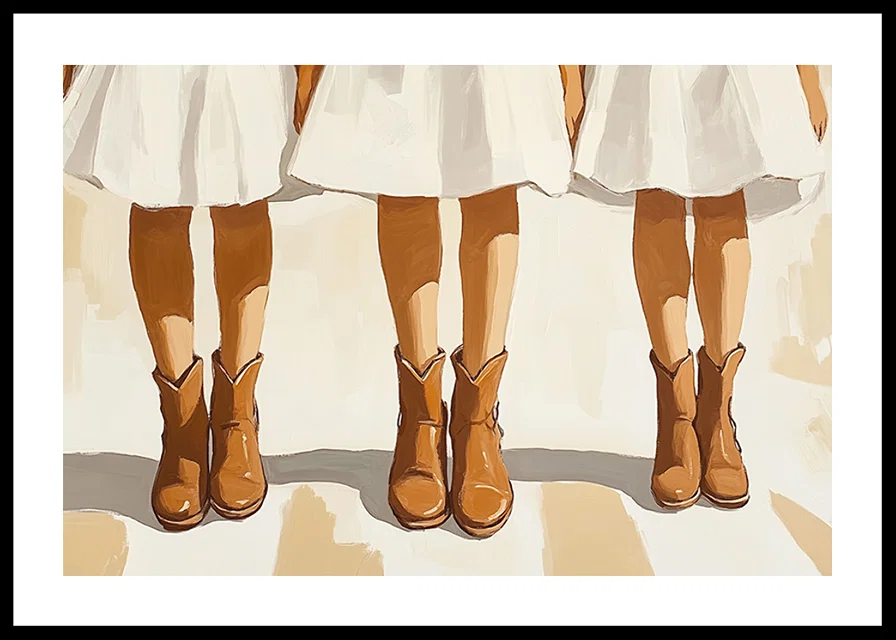 Three pairs of boots in harmony against white background-12
