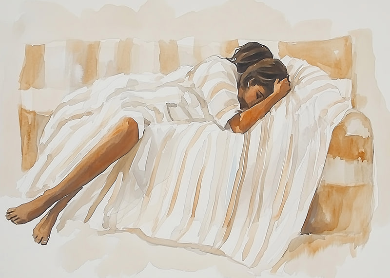 The quiet calm of relaxation on a soft sofa-12