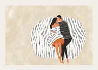 To elskende indgår i en omfavnelse, indhyllet i fred og harmoni-3