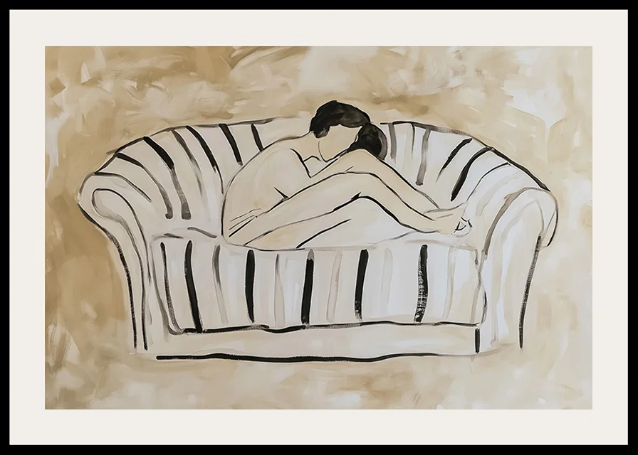 A relaxing illustration of an individual in contemplation-12