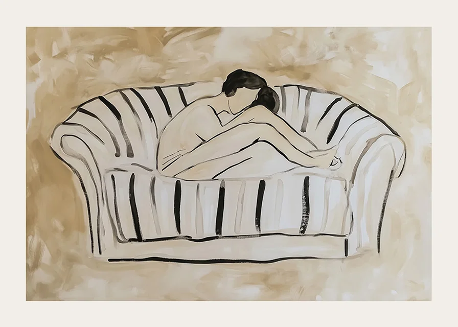 A relaxing illustration of an individual in contemplation-12