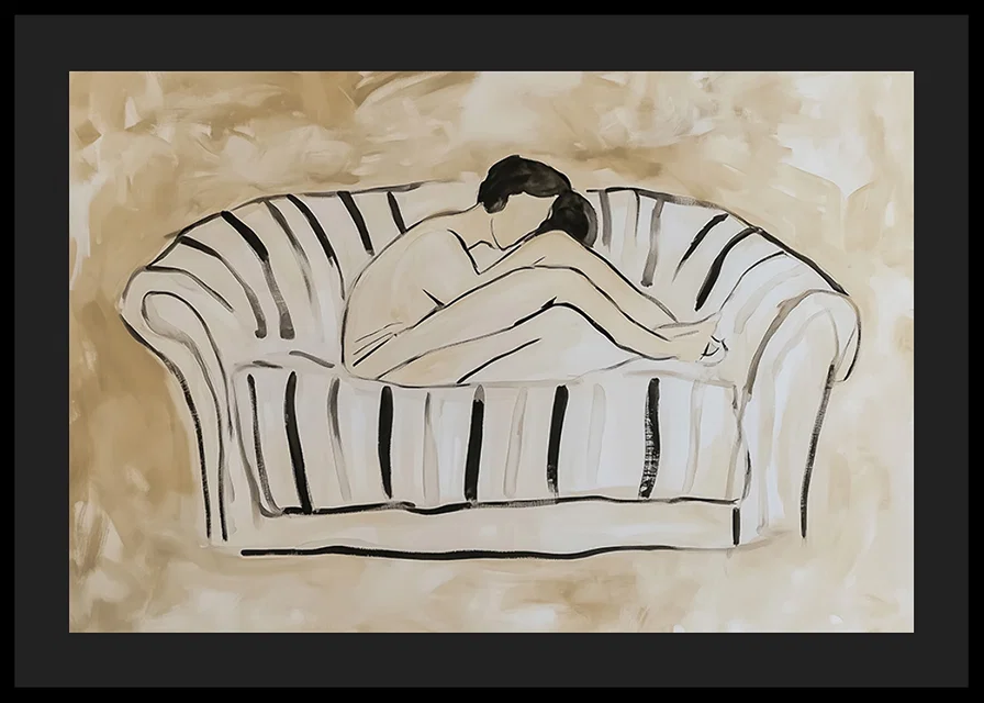 A relaxing illustration of an individual in contemplation-12