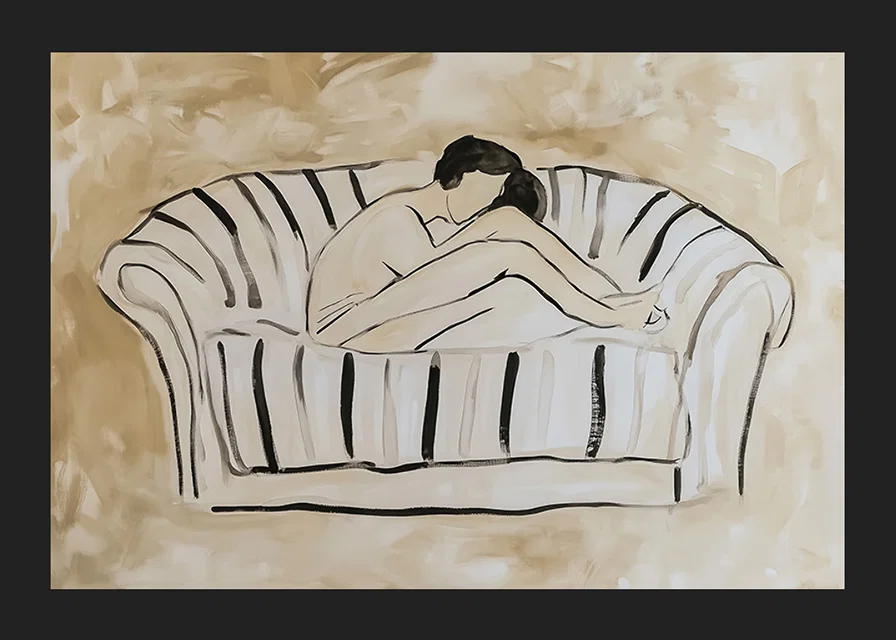 A relaxing illustration of an individual in contemplation-12