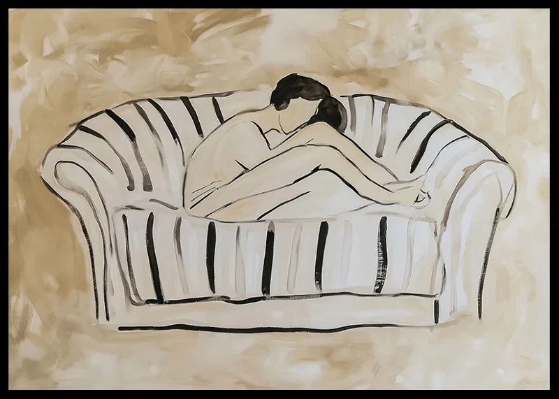 A relaxing illustration of an individual in contemplation-12