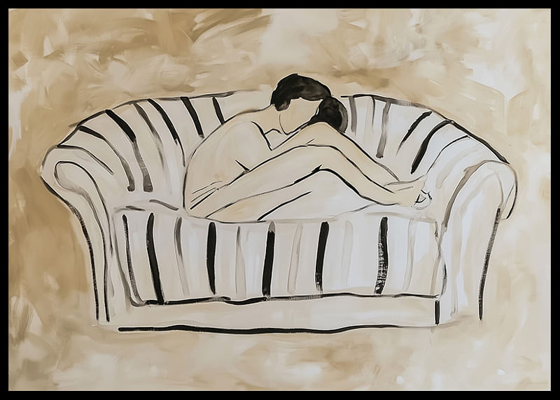 Een ontspannende illustratie van een individu in contemplatie-12