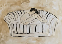 Een ontspannende illustratie van een individu in contemplatie-3