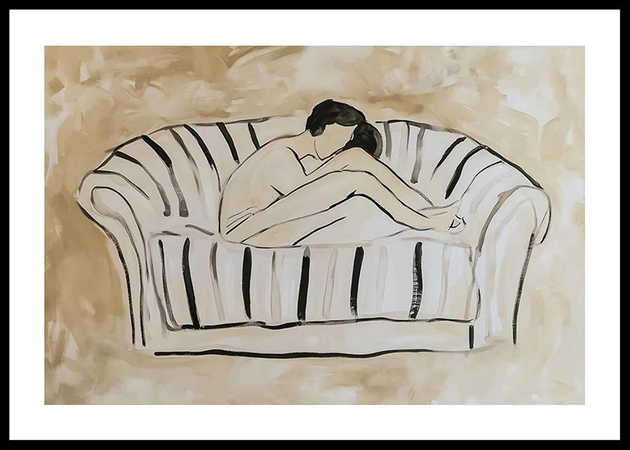 A relaxing illustration of an individual in contemplation-12