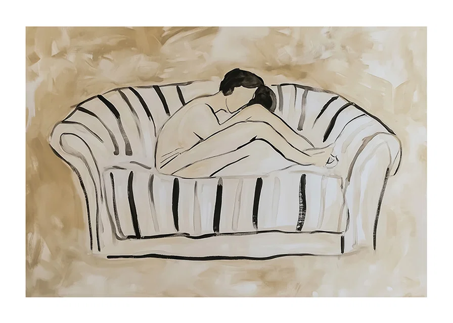 A relaxing illustration of an individual in contemplation-12