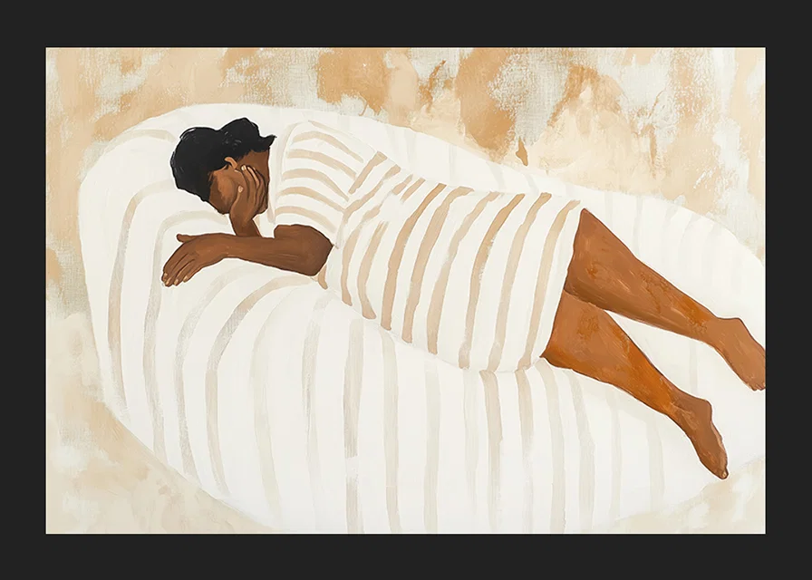 A resting figure is embraced by soft, earthy tones-12
