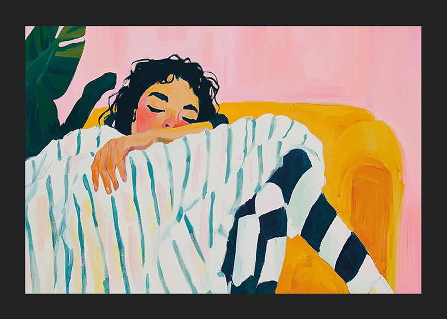 Colorful dreams at rest are captured in this expressive painting-12