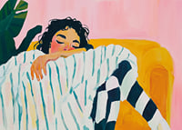 Colorful dreams at rest are captured in this expressive painting-7
