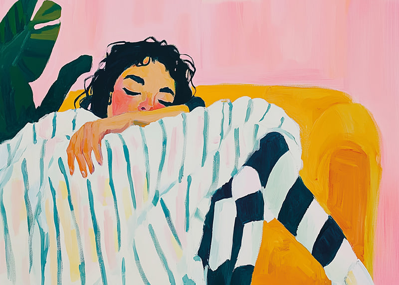 Colorful dreams at rest are captured in this expressive painting-12