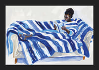 En avkopplande stund i blått, med djärva randiga mönster-5