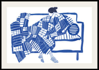 Et avslappende øyeblikk i blå harmoniske mønstre-2