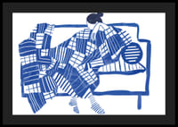 Et avslappende øyeblikk i blå harmoniske mønstre-4