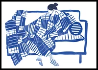A relaxing moment in blue harmonious patterns-6