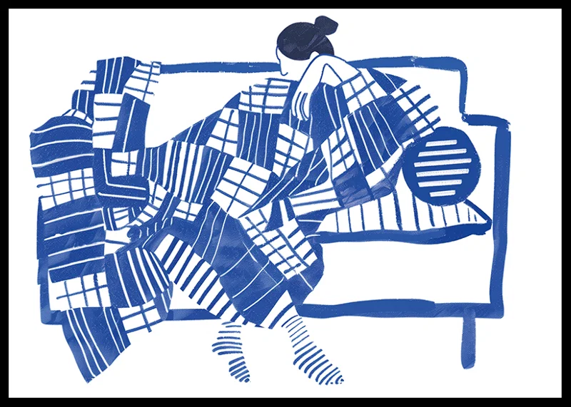 A relaxing moment in blue harmonious patterns-12