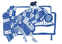 A relaxing moment in blue harmonious patterns-7