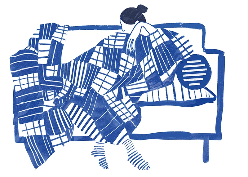 A relaxing moment in blue harmonious patterns-12