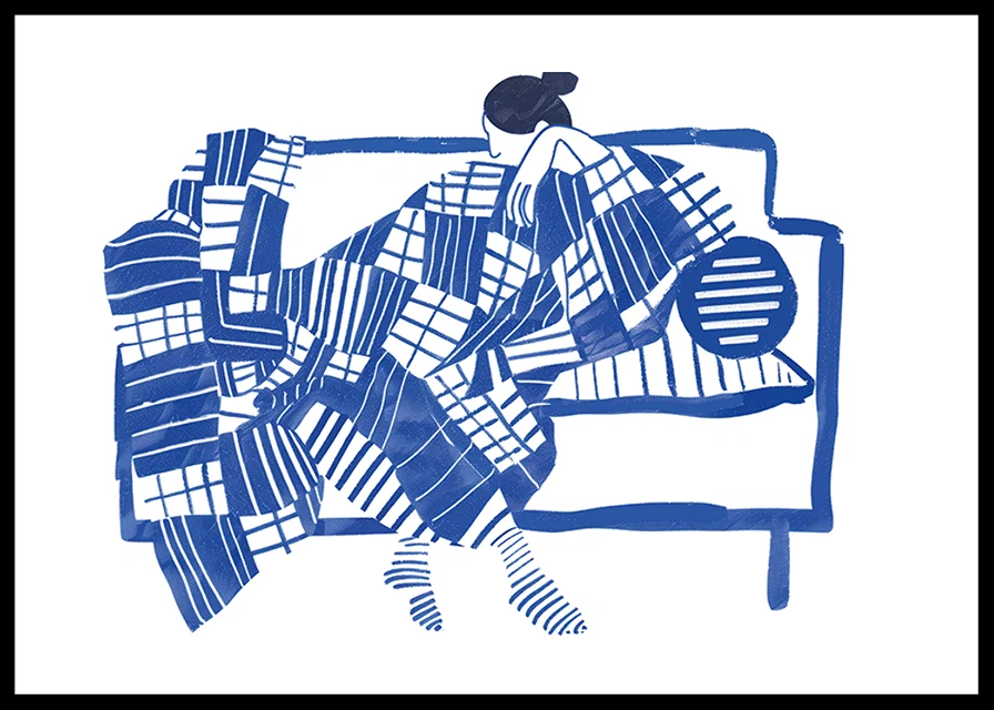 A relaxing moment in blue harmonious patterns-12