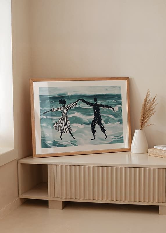 A dreamlike dance by the sea in soft blue tones-12