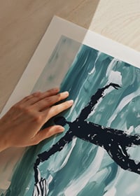 A dreamlike dance by the sea in soft blue tones-9