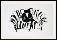 Un motif noir et blanc élégant et émotionnel de deux silhouettes dans une étreinte amoureuse-2