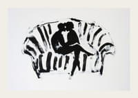 Un motif noir et blanc élégant et émotionnel de deux silhouettes dans une étreinte amoureuse-3