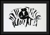 A stylish, emotional black and white motif of two silhouettes in a loving embrace-4