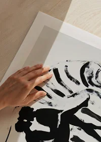 A stylish, emotional black and white motif of two silhouettes in a loving embrace-9