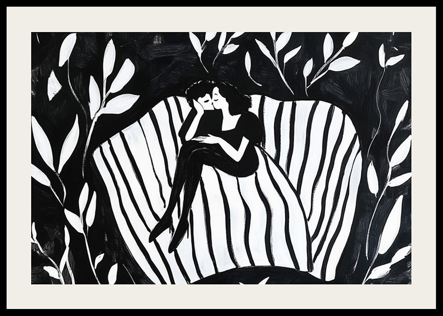 A couple in a dreamlike embrace symbolizes calm and closeness-12