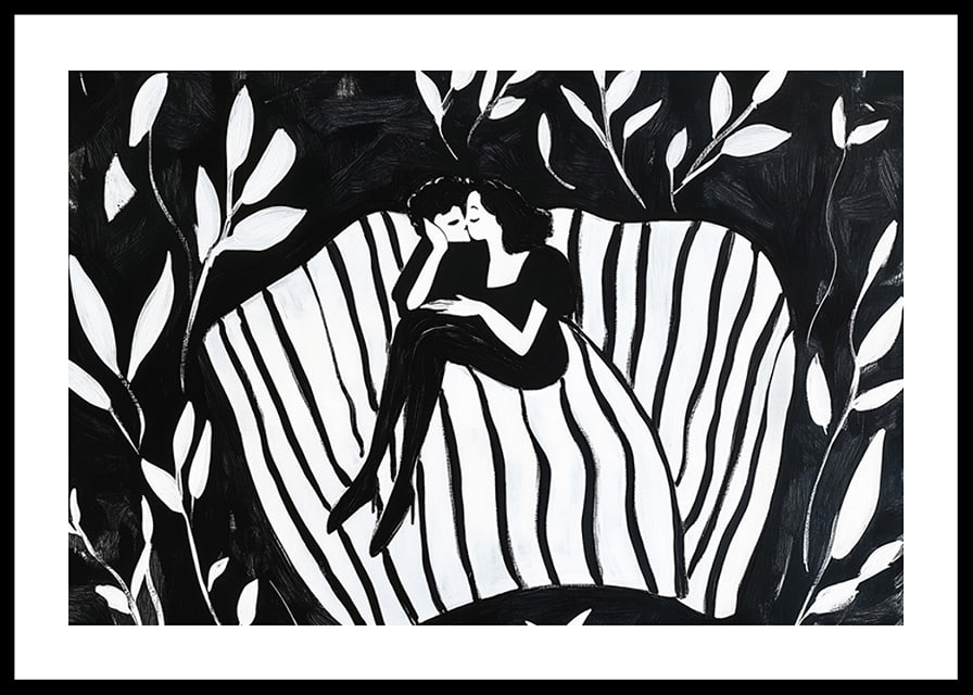 A couple in a dreamlike embrace symbolizes calm and closeness-12