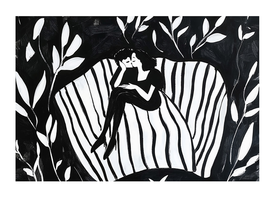 A couple in a dreamlike embrace symbolizes calm and closeness-12