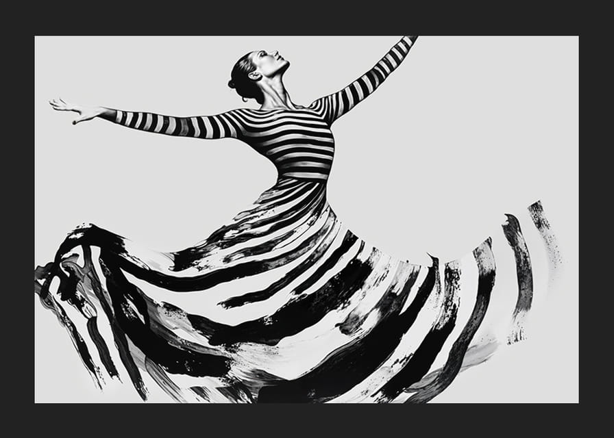 Tanečník zahŕňa pohyb silnými, plynulými líniami-12